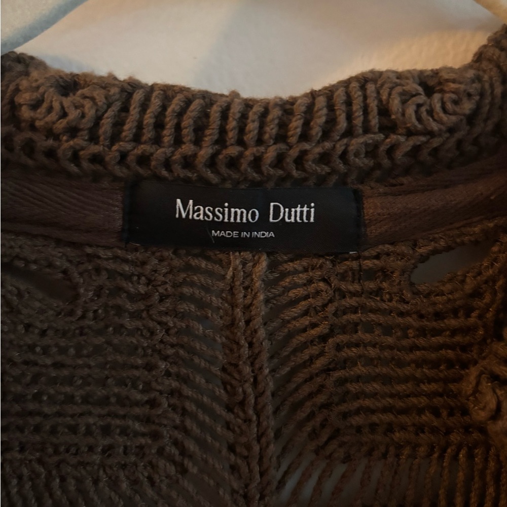 Massimo Dutti Dark Brown Knit Cardigan - Picture 6 of 8